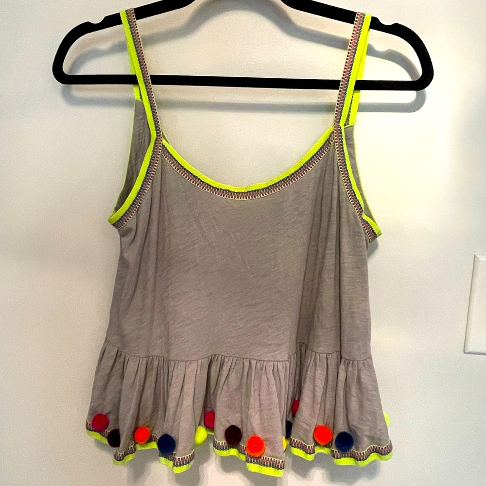 PITUSA gray tank with multicolor pompous size S